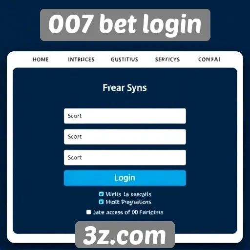 Interface do usuário do 007 bet login